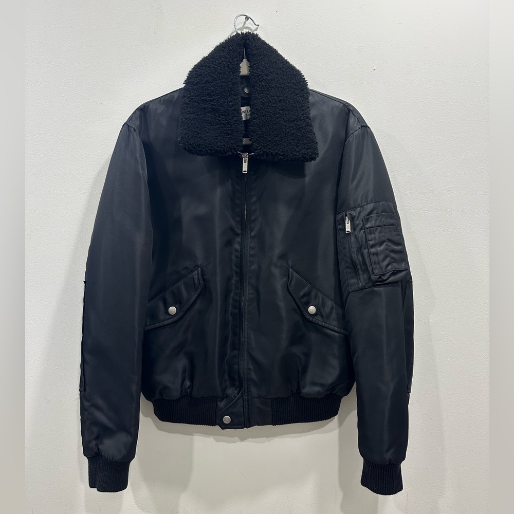 Saint Laurent Nylon Shearling Bomber
